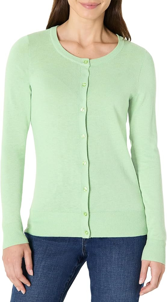 Amazon Essentials Women's Lightweight Crewneck Cardigan Sweater (Available in Plus Size) | Amazon (US)