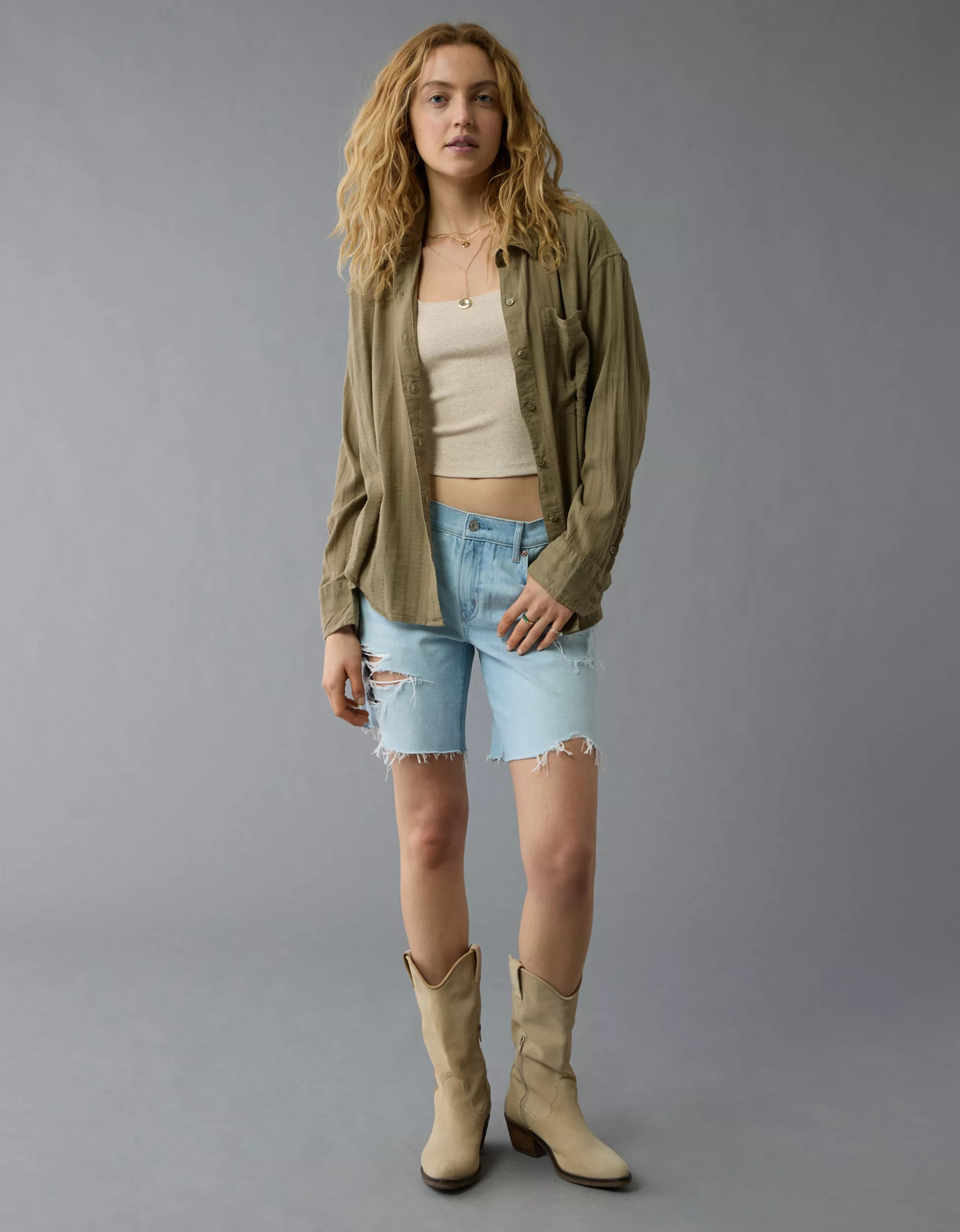 AE Perfect Button-Up Shirt | American Eagle Outfitters (US & CA)