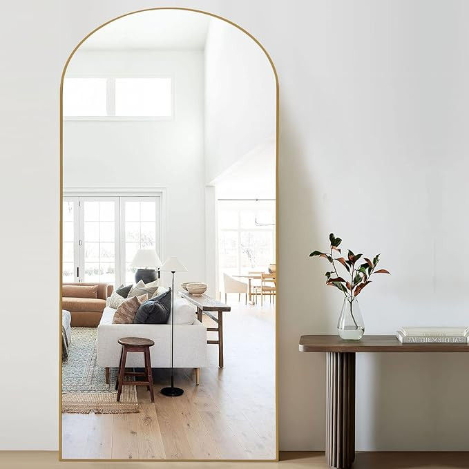 PexFix Full Length Mirror, 71''x31'' Gold Arched Mirror Large Floor Mirror Standing Leaning Hangi... | Amazon (US)