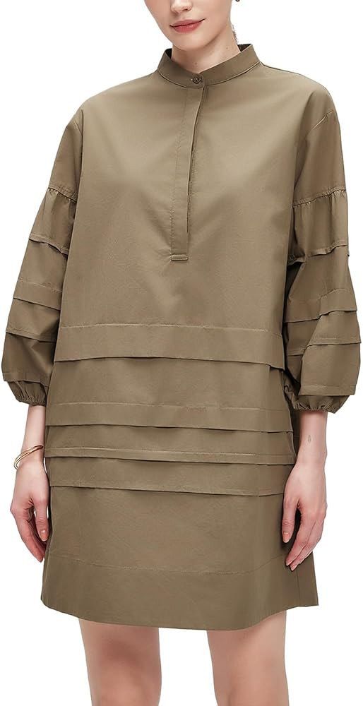 Women's Shirt Dress Long Sleeve Button Casual Down Oversized Pullover Mini Dress | Amazon (US)