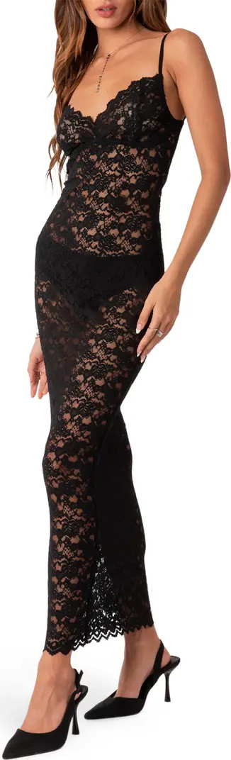Xandra Sheer Lace Maxi Dress | Nordstrom
