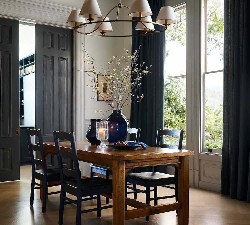 Oxford Metal & Linen Round Chandelier (36"-50") | Pottery Barn (US)