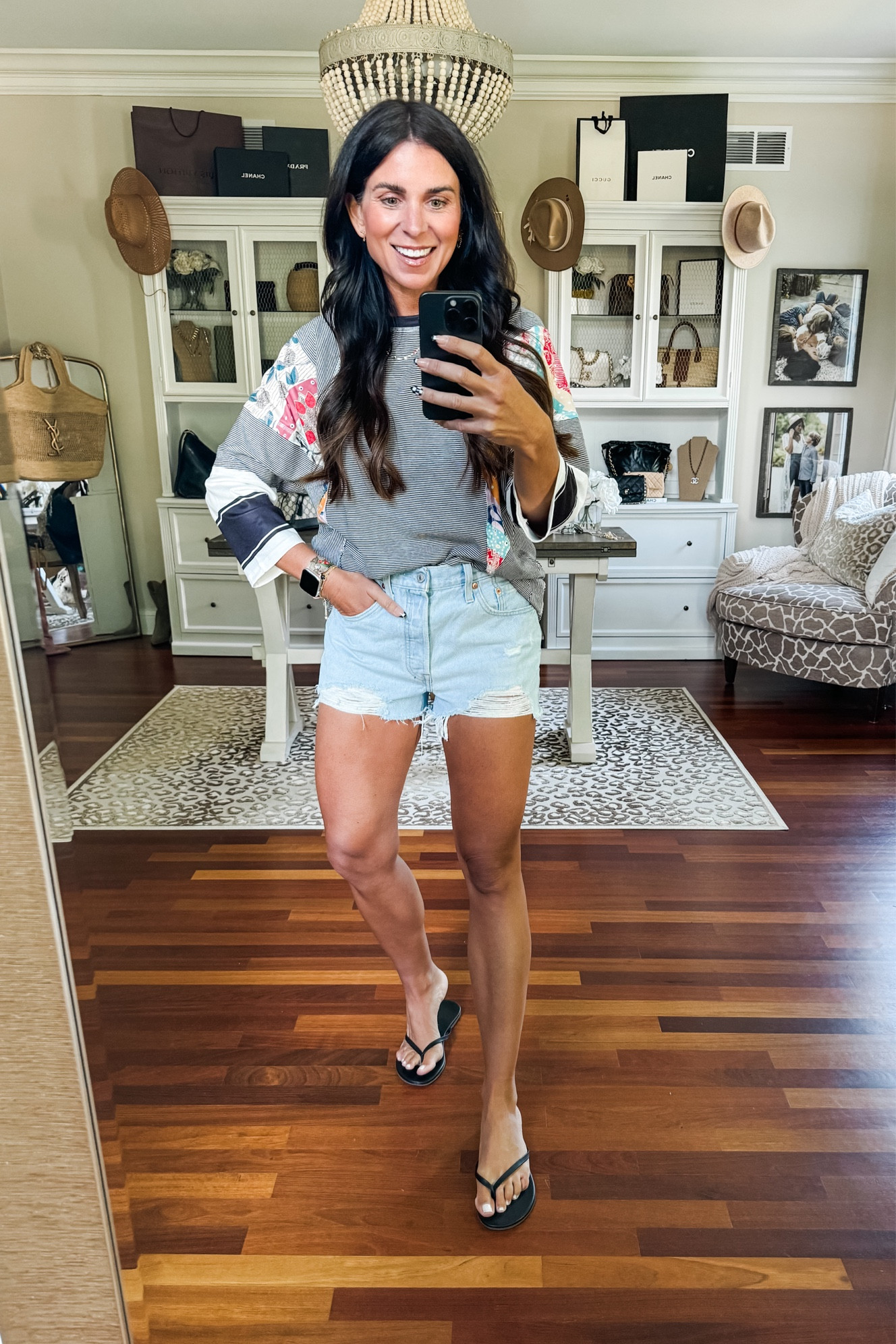 Small top
28 denim shorts 

#LTKStyleTip #LTKFindsUnder50 #LTKSeasonal