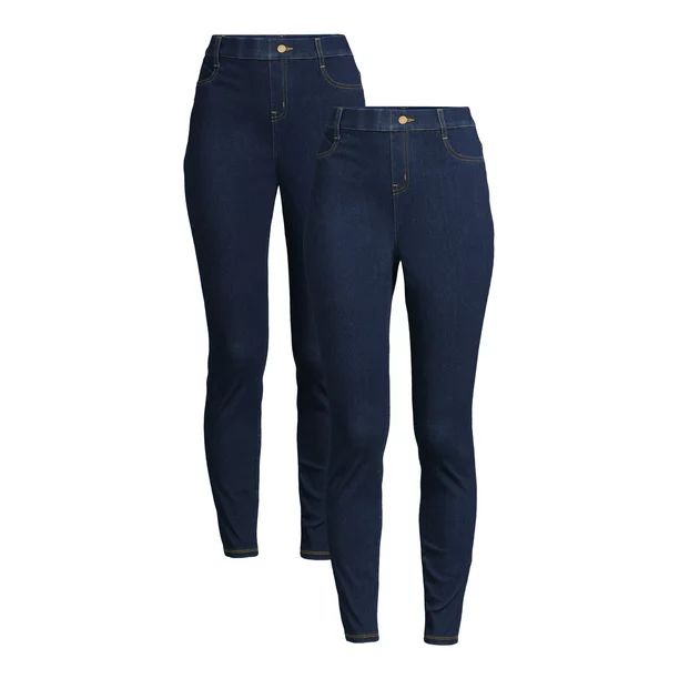 Time and Tru Women’s High Rise Jegging 2-Pack Bundle - Walmart.com | Walmart (US)