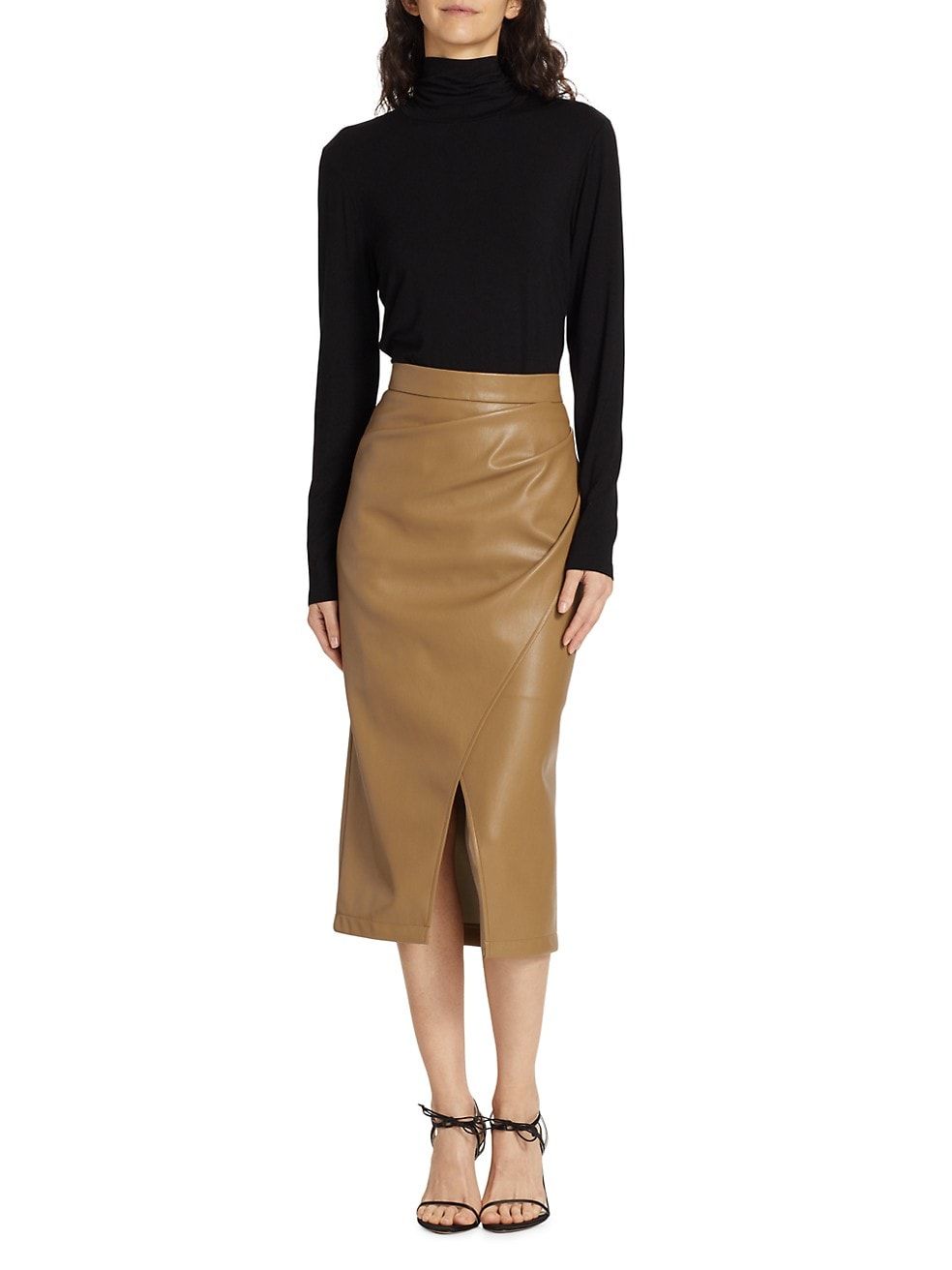Elie Tahari Vegan Leather Wrap Skirt | Saks Fifth Avenue