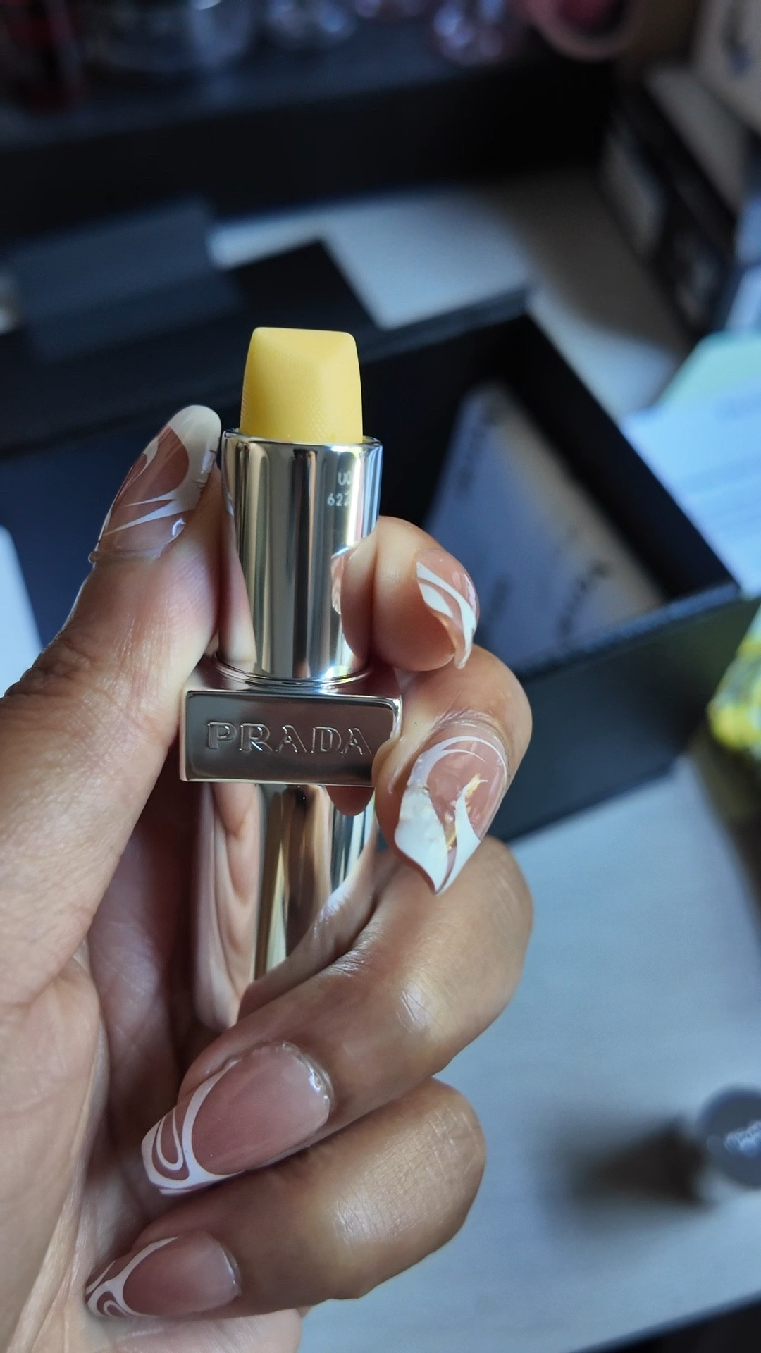 I was gifted the new Prada Balm in Banana Yellow — it’s super hydrating & smells like bananas 🥰
