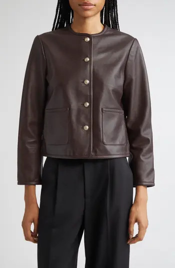 Reiss Gracie Leather Jacket in Burgundy at Nordstrom Rack, Size 8 Us / 12 Uk | Nordstrom Rack