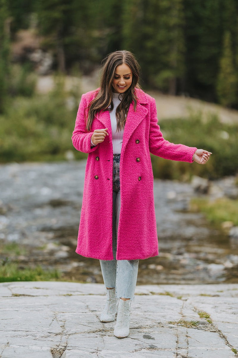 BuddyLove | Bear Oversized Teddy Faux Fur Coat | Pink | BuddyLove