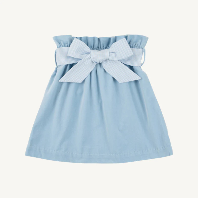 Beasley Bow Skirt (Velveteen) - Barrington Blue with Barrington Blue W | The Beaufort Bonnet Company