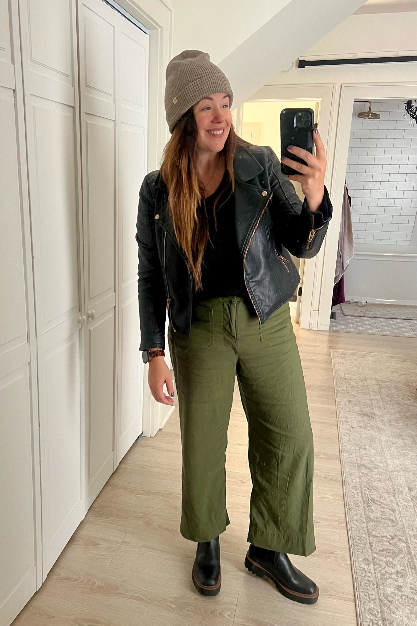 A mix of my favorite items in my closet. This faux leather jacket is the best! Comes with a snap on hood! 

#LTKshoecrush #LTKmidsize #LTKxMadewell