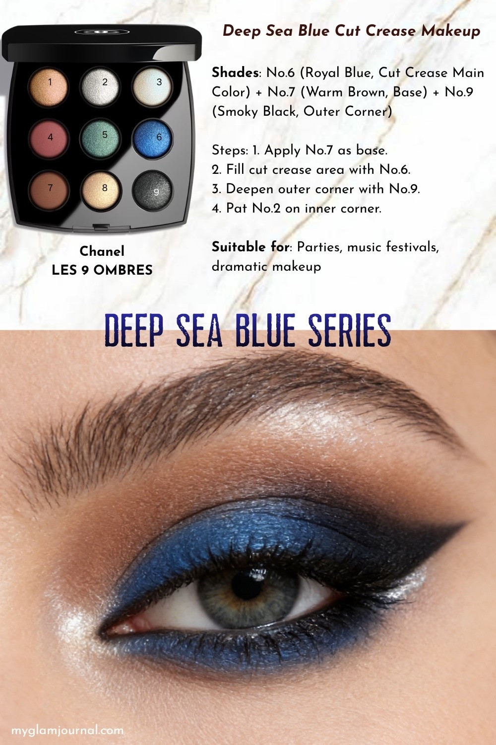 Chanel LES 9 OMBRES Tutorial | Deep Sea Blue Cut Crease Eye Makeup

#LTKBeauty