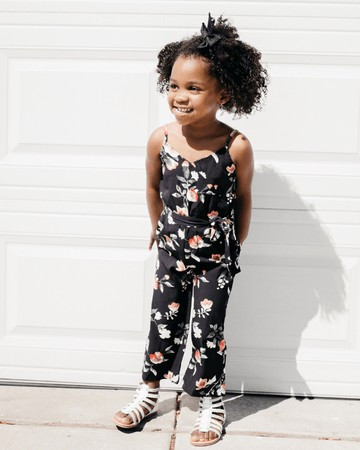 Sydney Tie-Waist Jumpsuit - Tropical Midnight Floral | Bailey's Blossoms
