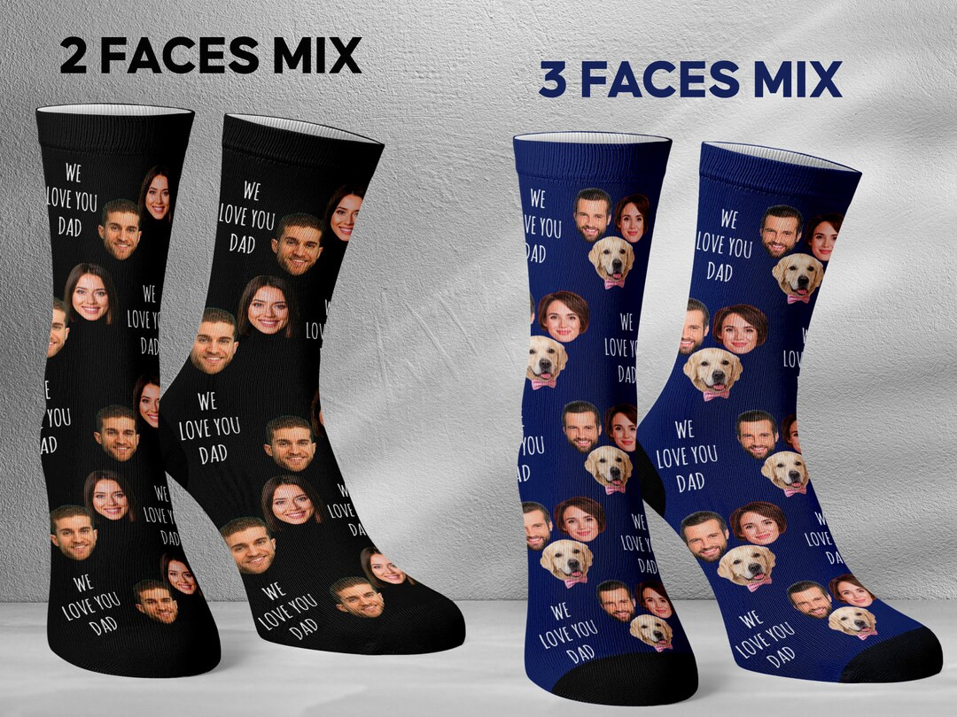 Custom Face Socks Personalized Photo Socks, Picture Socks Customized Funny Photo Gift For Him, He... | Etsy (US)