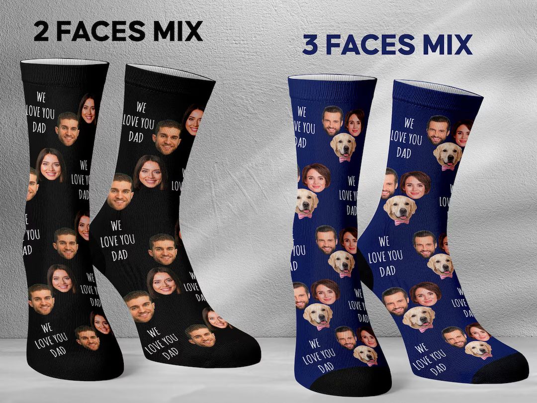 Custom Face Socks Personalized Photo Socks, Picture Socks Customized Funny Photo Gift For Him, He... | Etsy (US)