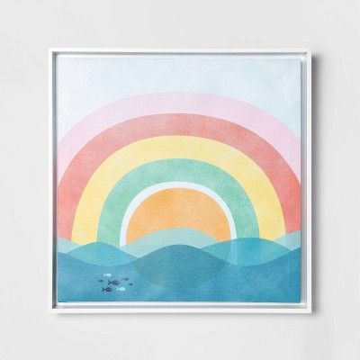 16"x16" Rainbow Framed Canvas Wall Art - Pillowfort™ | Target