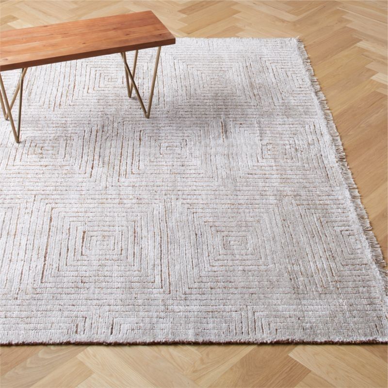 Keen Handknotted Viscose Silver Rug | CB2 | CB2