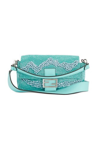 Fendi Beaded Baguette Shoulder Bag in Blue | Revolve Clothing (Global)