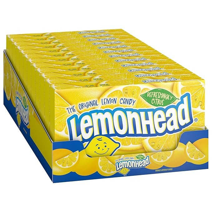 Lemonhead Hard Lemon Candy, 5 Ounce Movie Theater Candy Boxes (Pack of 12) | Amazon (US)