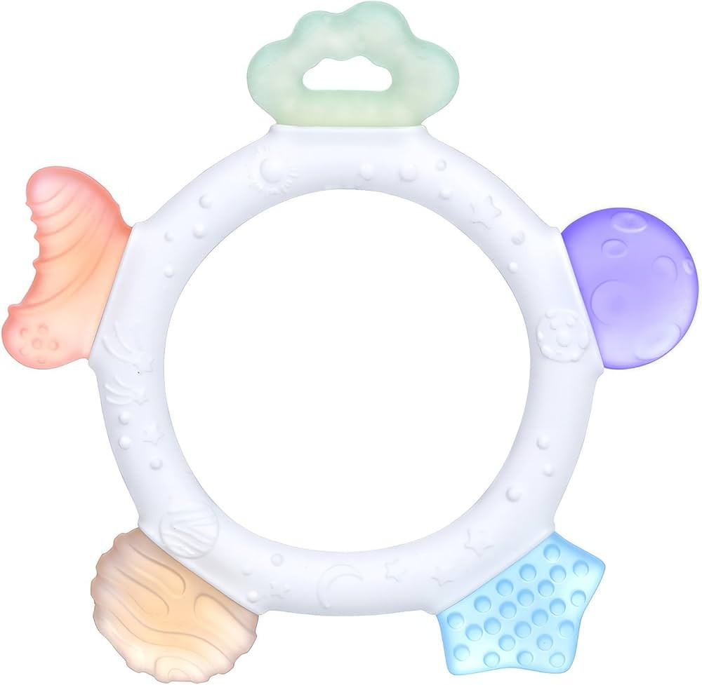 Baby Teething Ring Toys Frozen Silicone Teethers for Babies 0-6-12 Months, Sensory Teething Gums ... | Amazon (US)