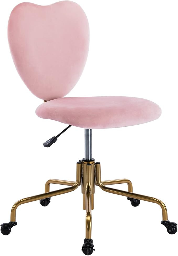 Wahson Velvet Upholstered Cute Home Office Desk Chair Armless, Modern Comfy Office Swivel Fabric ... | Amazon (US)