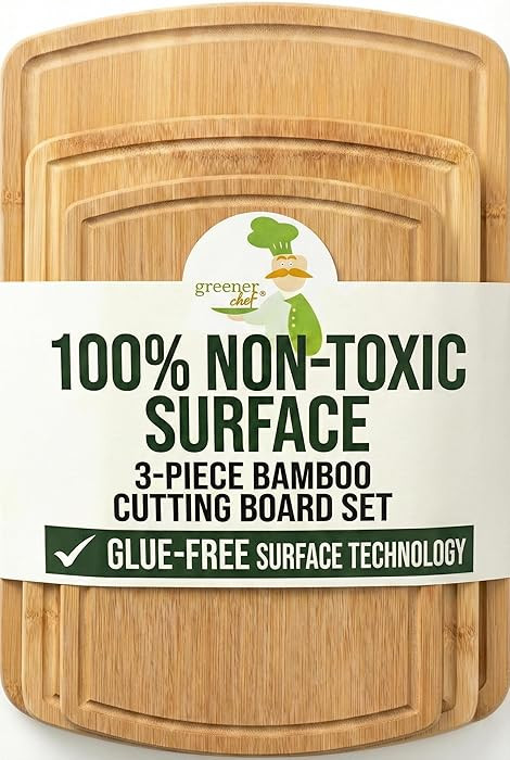 Greener Chef Luxury Bamboo Cutting Board Set of 3 with Glue-Free Surface Technology - Extra Spaci... | Amazon (US)