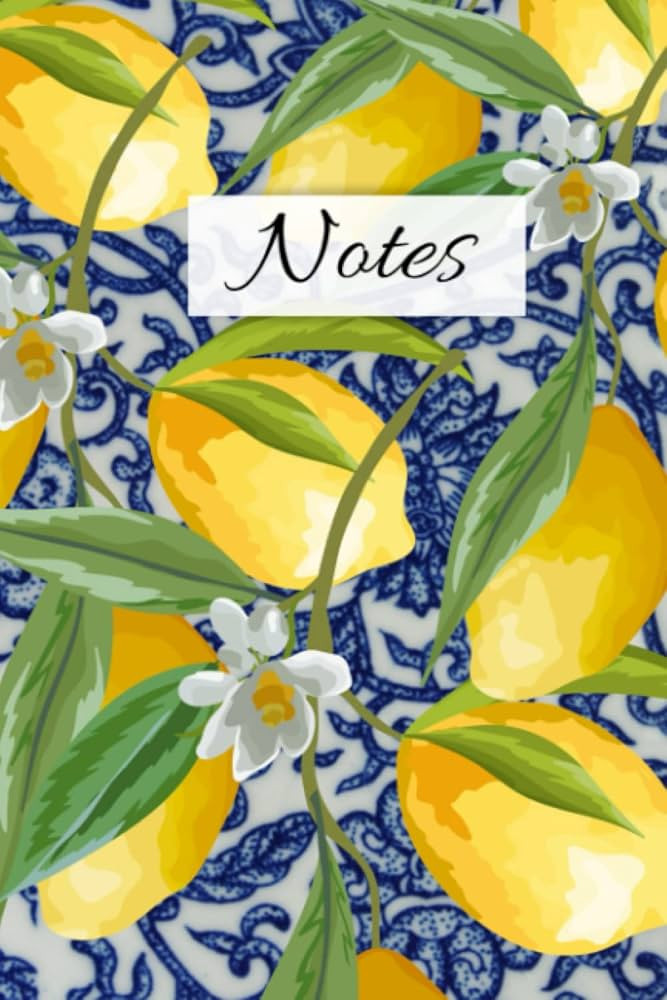 Notes: Lemon Notebook with Blue and White China Plate Design | Amazon (US)