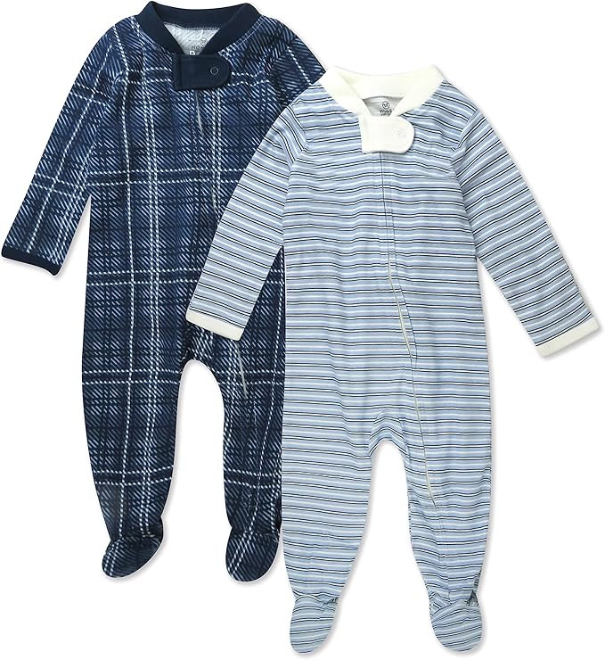 HonestBaby Sleep and Play Footed Pajamas One-Piece Sleeper Jumpsuit Zip-front PJs Organic Cotton ... | Amazon (US)