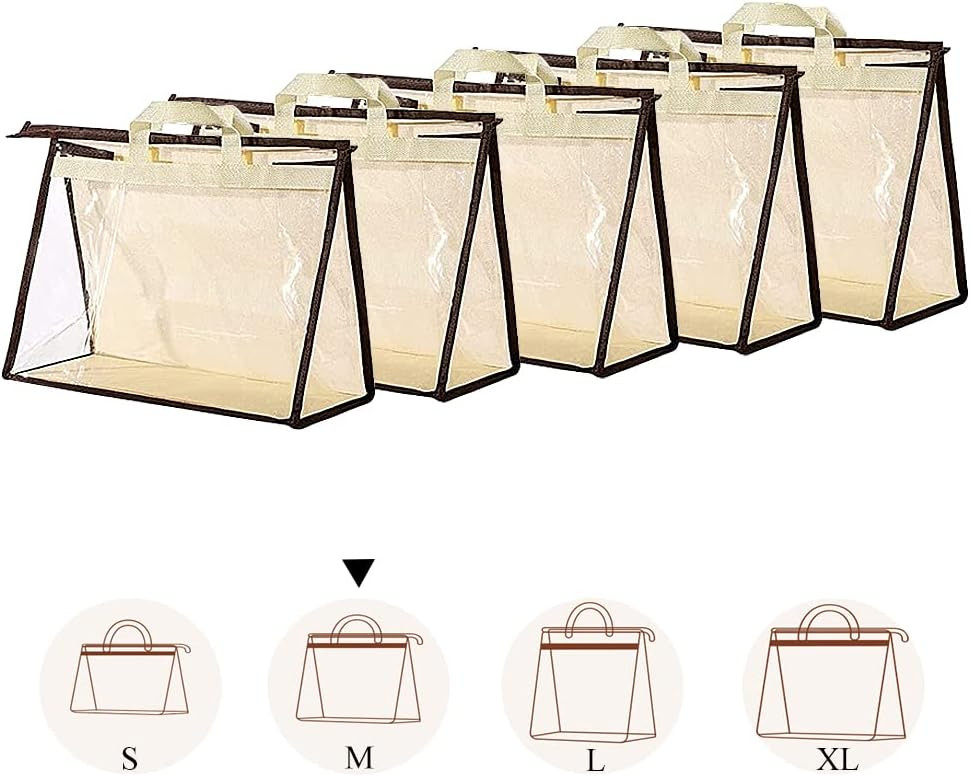5 PCS Hanging Handbag Storage Organizer Non-Woven Transparent Dust-proof Homewares Purse Wallet C... | Amazon (US)