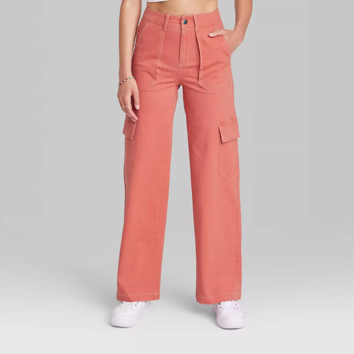 Women's High-Rise Straight Leg Cargo Pants - Wild Fable