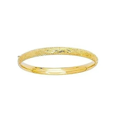 JewelStop 14k Yellow Gold 5mm Engraved Bracelet 5.5 | Walmart (US)