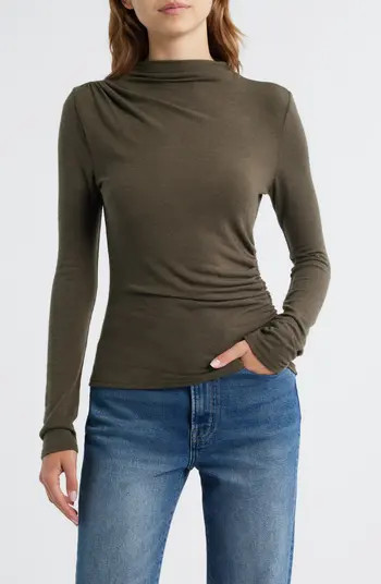 Rails Joelle Ruched Funnel Neck Top | Nordstrom | Nordstrom