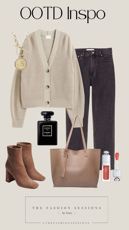 Cardigan | Black Jean | Brown Boot |

#LTKworkwear #LTKunder100 #LTKstyletip