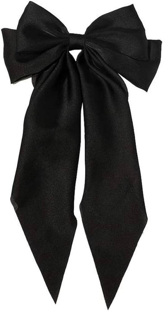 WEILYDF Ribbon Hairclip Vintage Satin Bow Bowknot Hairpin Women Hair Clip (Black) | Amazon (US)