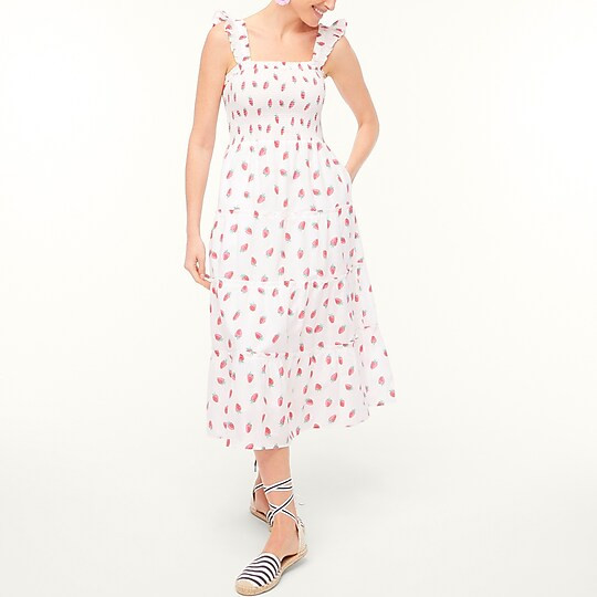 Smocked tiered midi dressItem BF864 
 Reviews
 
 
 
 
 
4 Reviews 
 
 |
 
 
Write a Review 
 
 
 ... | J.Crew Factory