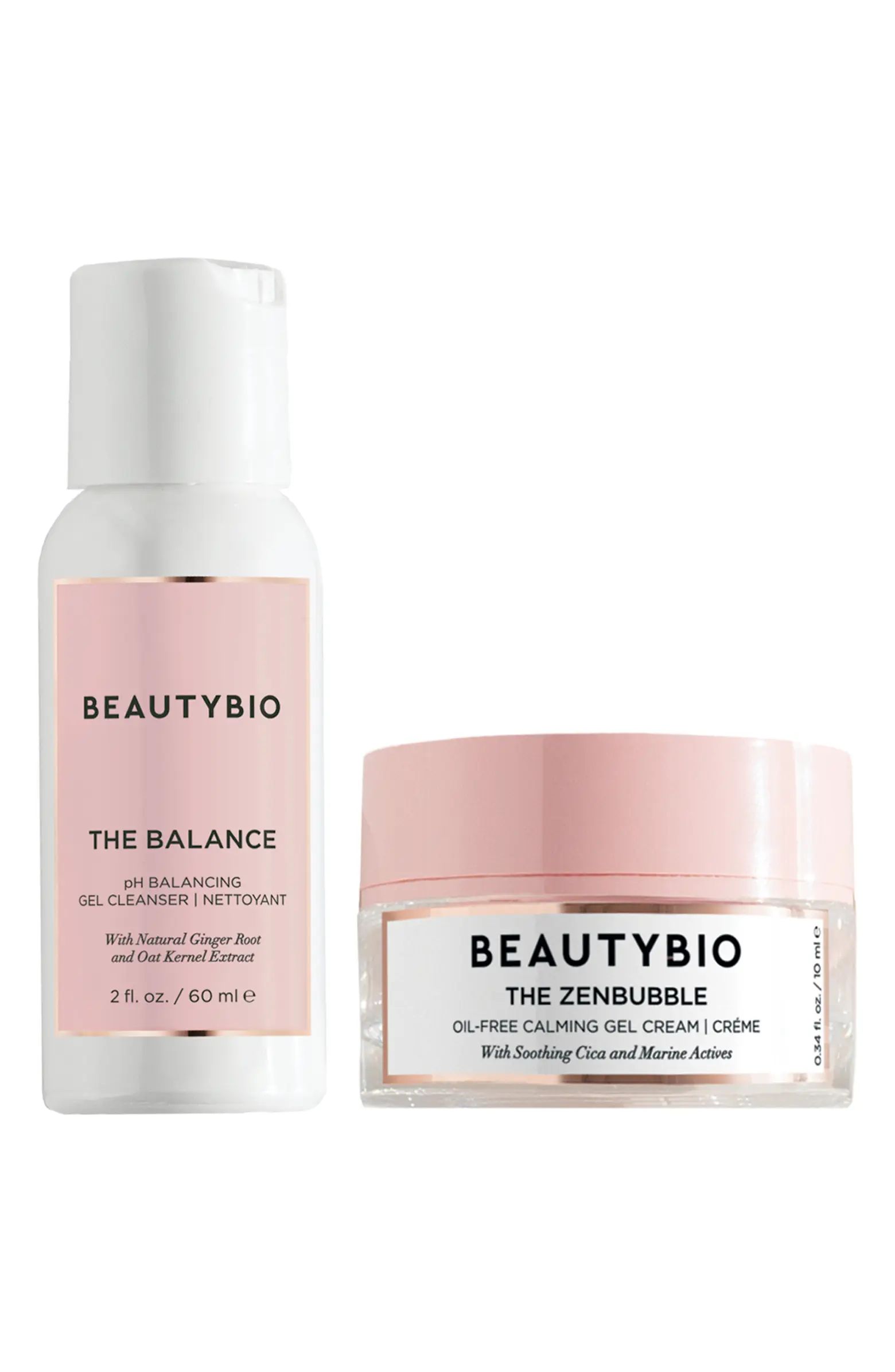 BeautyBio Cleanse & Zen Face Travel Size Cleanser & Gel Cream Set | Nordstrom | Nordstrom