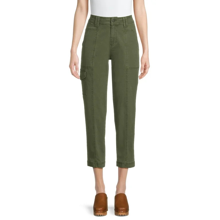 Time and Tru Women's Mid Rise Straight Utility Pants, 27" Inseam, Sizes 2-20 - Walmart.com | Walmart (US)
