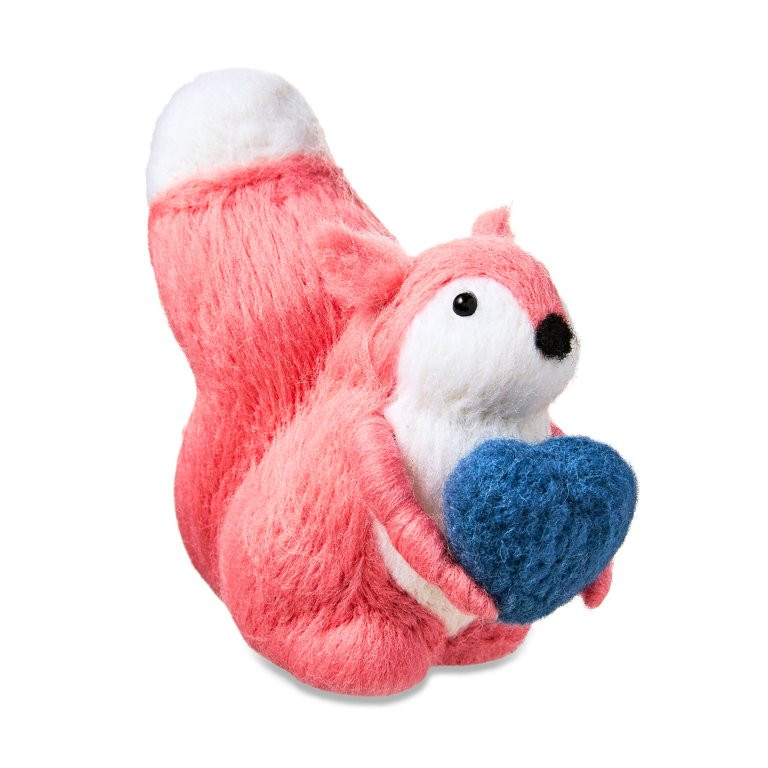 Valentine's Day Pink Squirrel with Blue Heart Fabric Decoration, 5.5 in, by Way To Celebrate | Walmart (US)