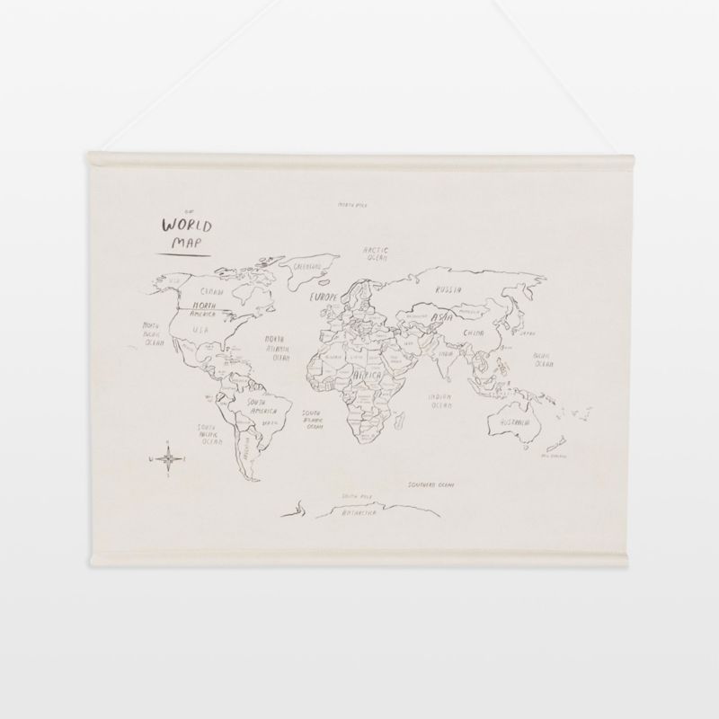 Gathre World Map Tapestry Poster | Crate & Kids | Crate & Barrel