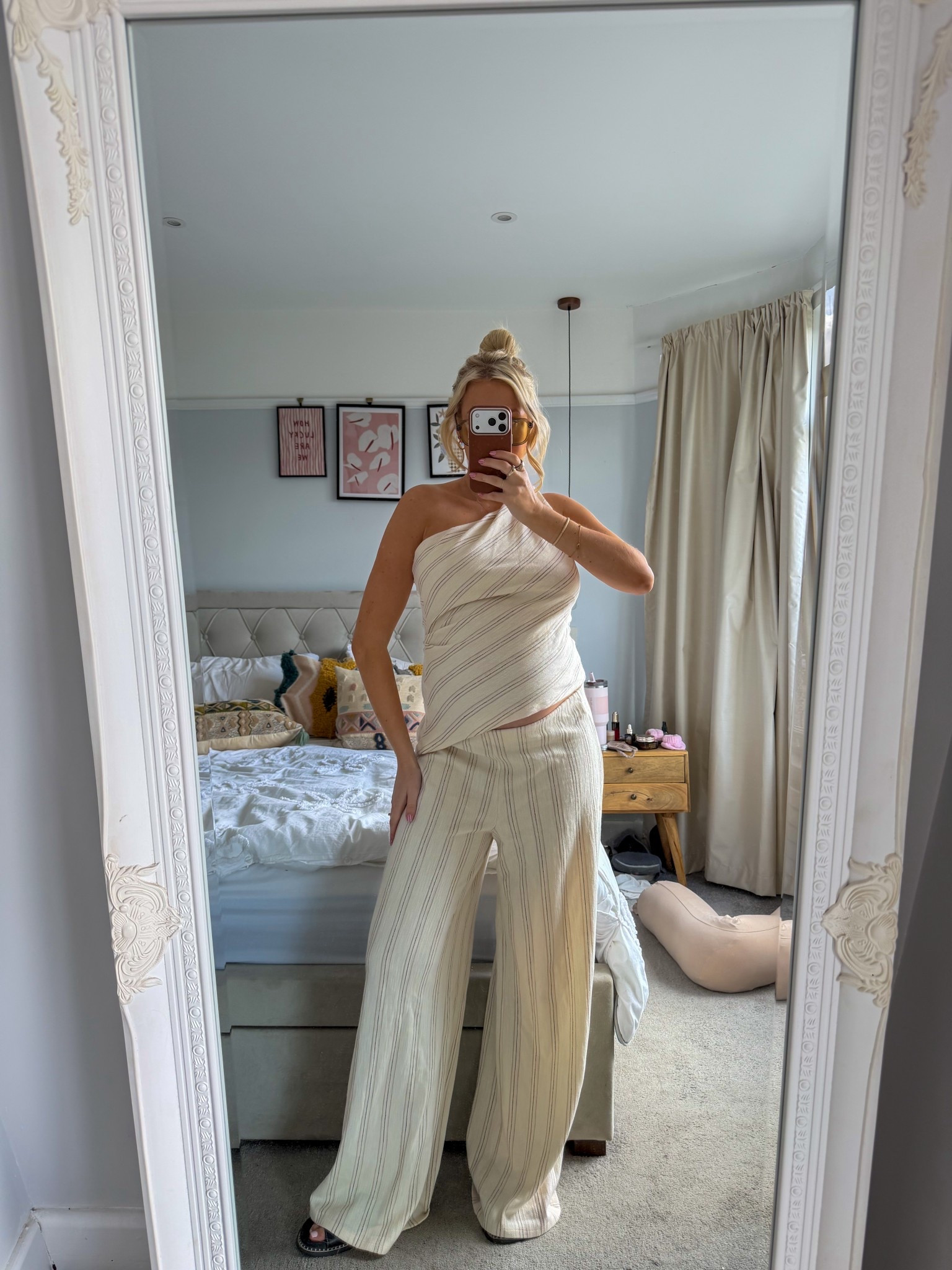 Comfy ootd 💖

Co ord, summer co ord, hm new in, bump friendly outfit 