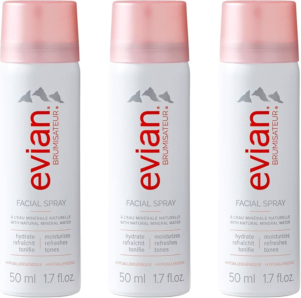 Evian Facial Spray, Travel Trio, 1.7 Fl Oz (Pack of 3) (Packaging may vary) | Amazon (US)