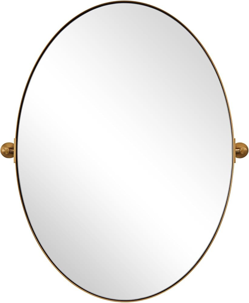 ANDY STAR Brushed Gold Oval Wall Mirror, 22 x 34 inches, Modern Framed Mirror for Bathroom, Stain... | Amazon (US)