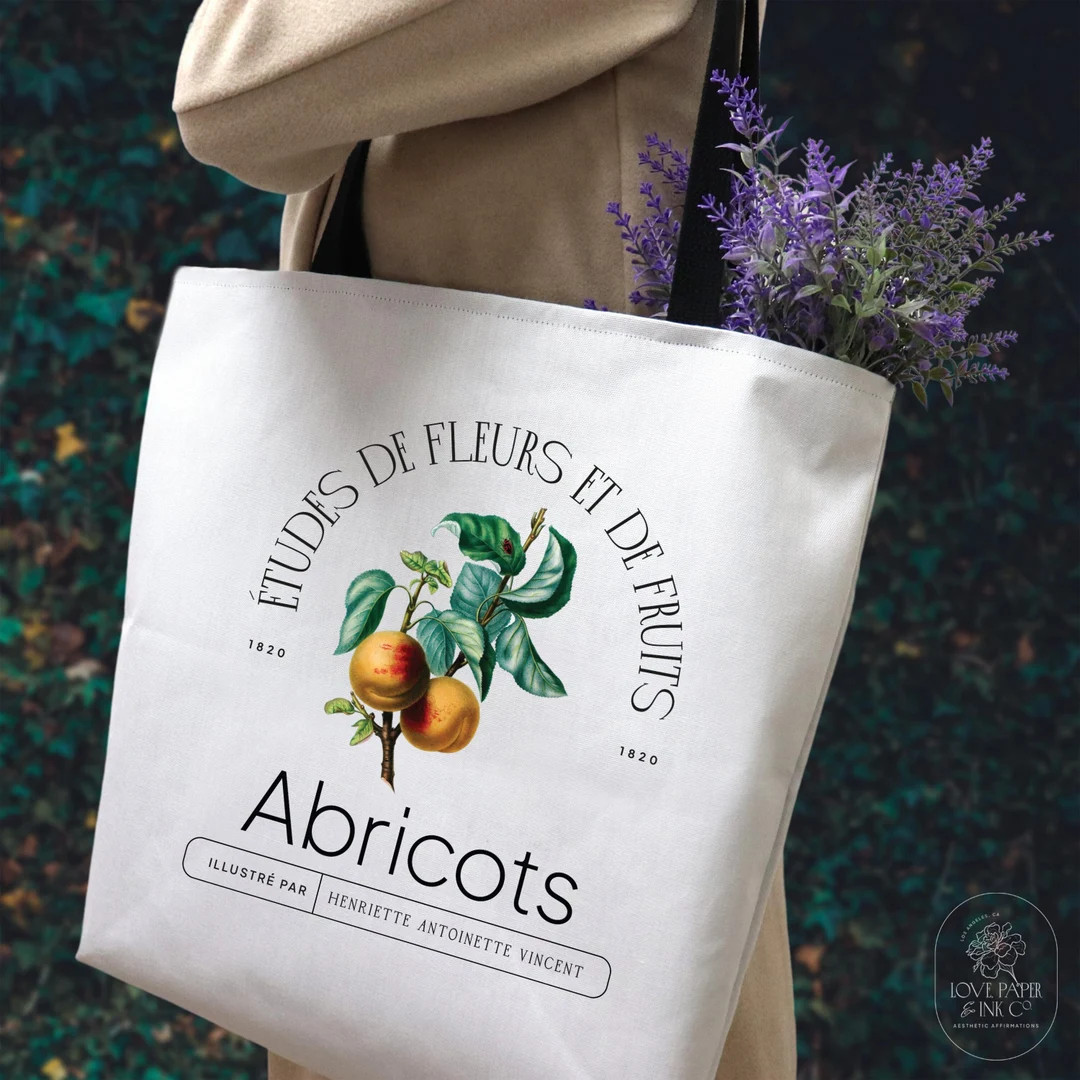 Farmer's Market Tote Bag With Vintage Botanical Print - Etsy | Etsy (US)