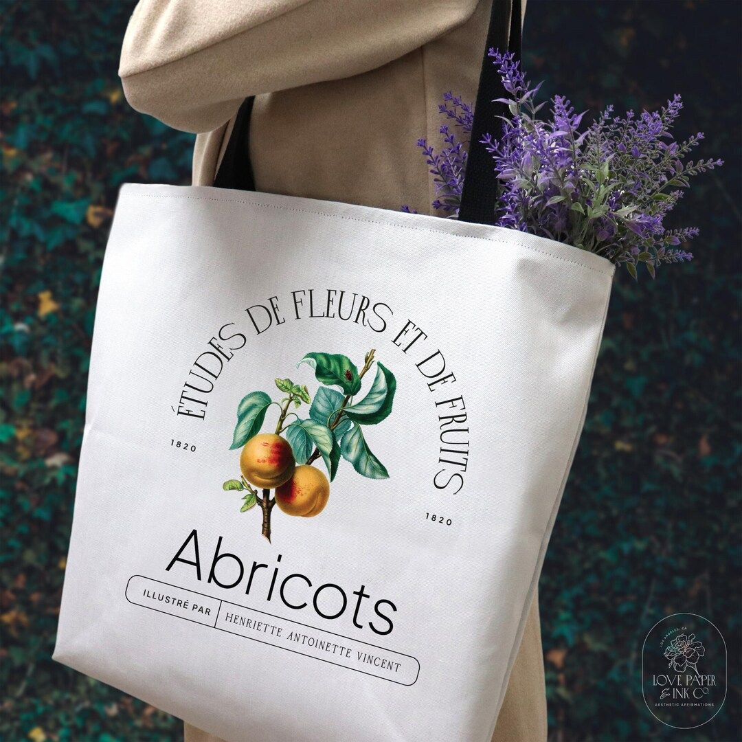 Farmer's Market Tote Bag With Vintage Botanical Print - Etsy | Etsy (US)