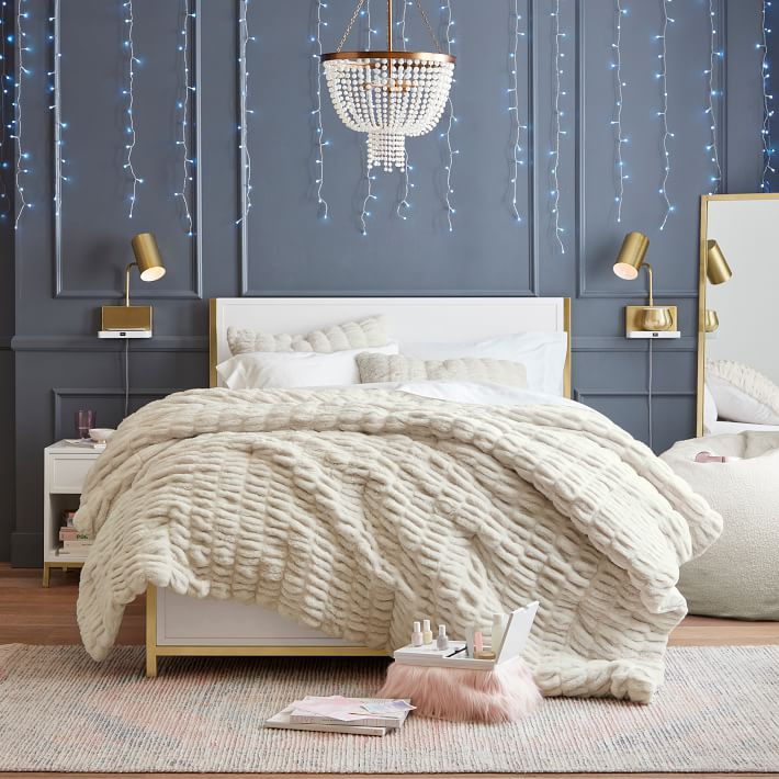 Ruched Faux-Fur Comforter & Sham | Pottery Barn Teen