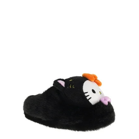 Hello Kitty® by Sanrio® Women s Halloween Black Cat Costumed Hello Kitty® by Sanrio® Plush Slippers | Walmart (US)