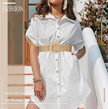 Straw Woven Elastic Belt for Women Stretchy Belts for Dress Fashion Boho Waist Belt Rattan Raffia... | Amazon (US)