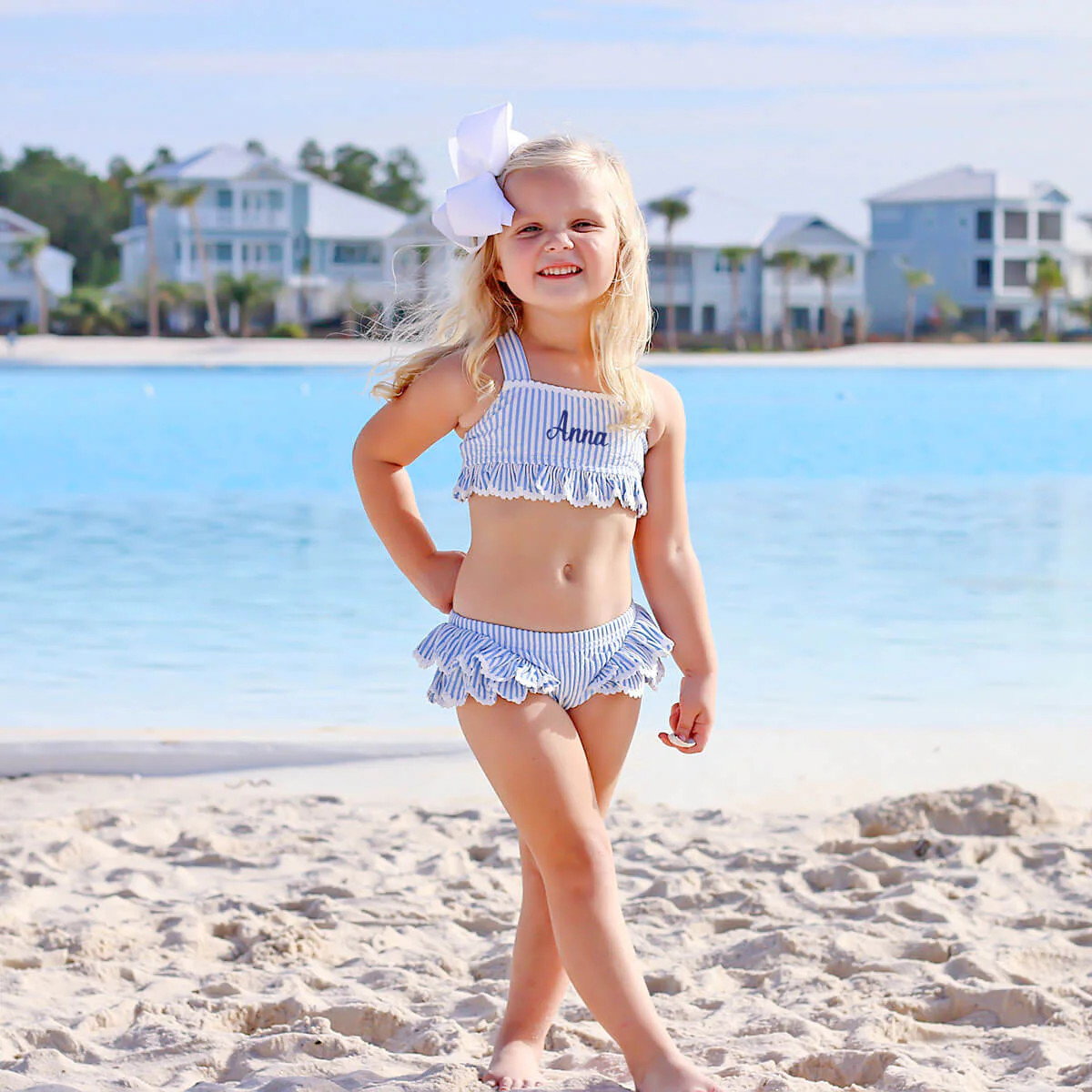 Santorini Blue Two Piece Swimsuit | Classic Whimsy