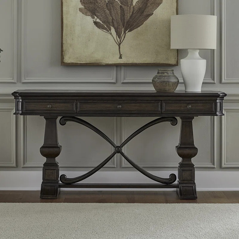 Dillmon Sofa Table w/ Fancy Face Veneer Top | Wayfair North America