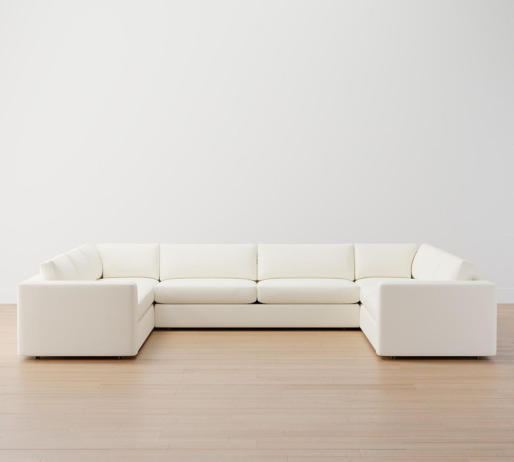 Carmel Square Wide Arm Upholstered U-Shaped Sectional | Pottery Barn (US)