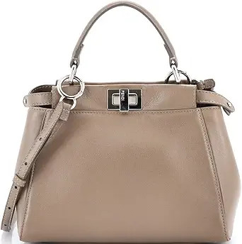 Amazon.com: Fendi, Pre-Loved Peekaboo Bag Leather Mini, Neutral : Amazon Luxury | Amazon (US)